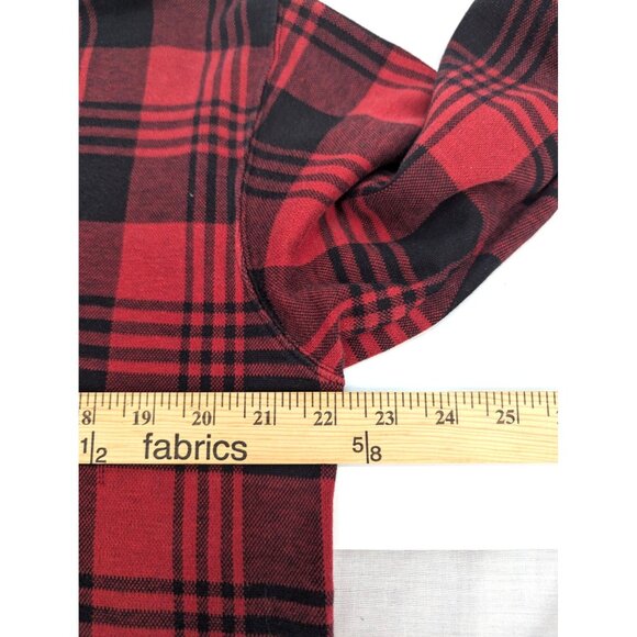The Disney Store Men Red and Black Plaid Long Sleeve 3 Button Shirt Size Large - Picture 6 of 11